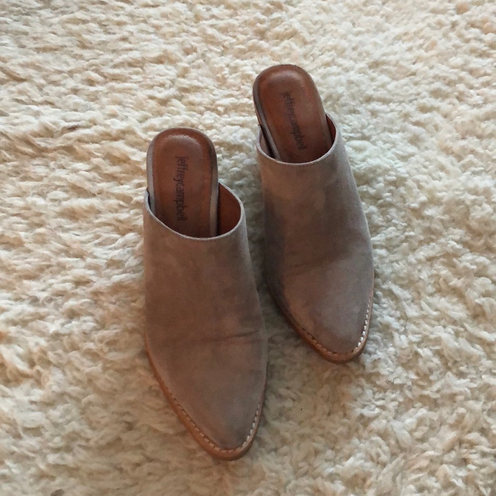 Jeffrey Campbell suede mules